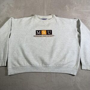 VTG Midwestern State University‎ Sweatshirt Mens XL Gray NCAA Crewneck Pullover